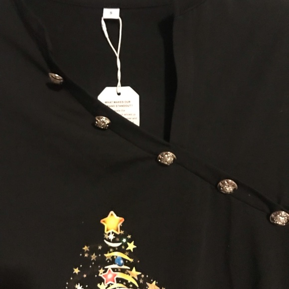 Made with Love Christmas top nwt size S recycled fabric - Picture 6 of 8